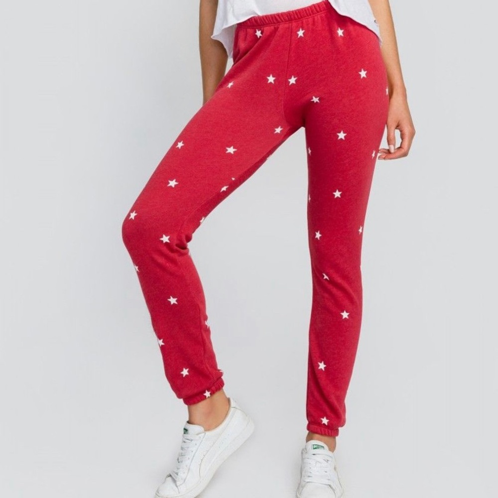 Wildfox Football Star Pants in Fireworks Red
